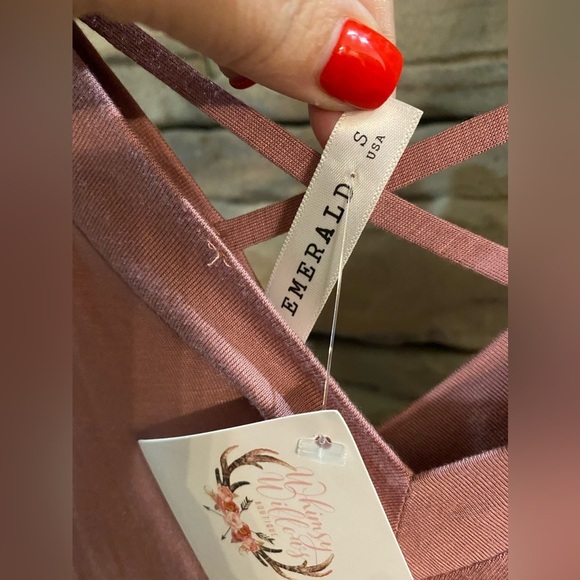 NWT Emerald‎ boutique brand mauve tank blouse - Picture 3 of 4